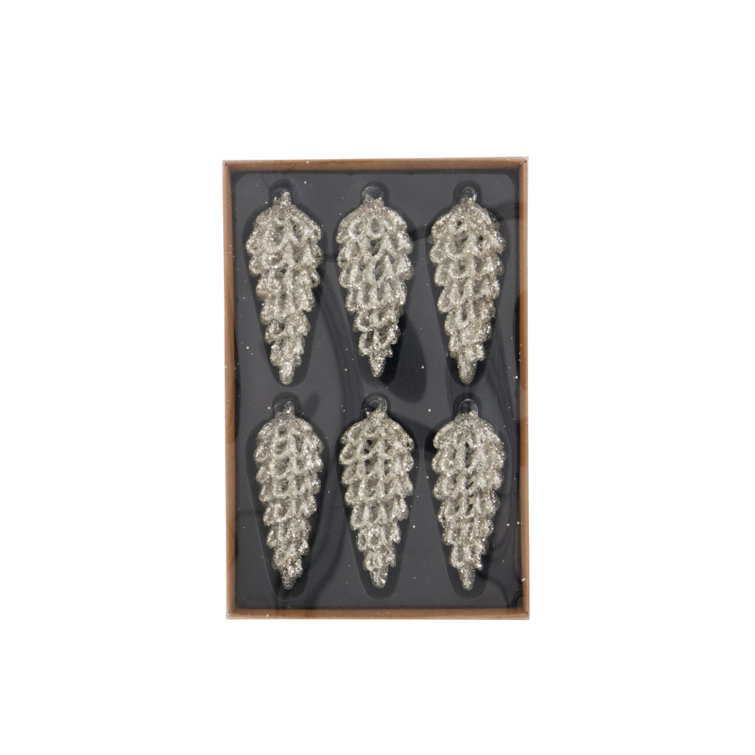 Silver Glass Pinecones Set - Large